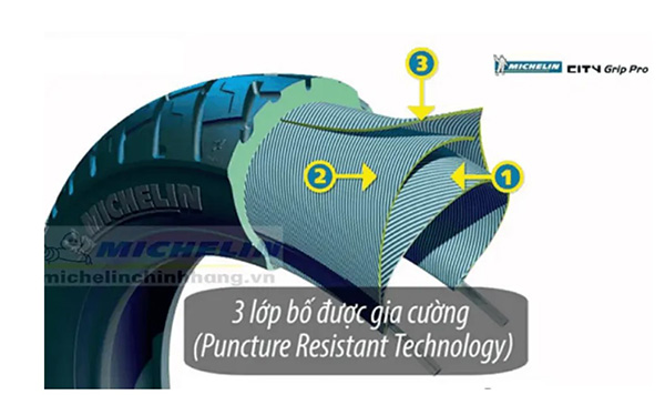Tính năng hạn chế đinh tặc của Michelin City Grip Pro